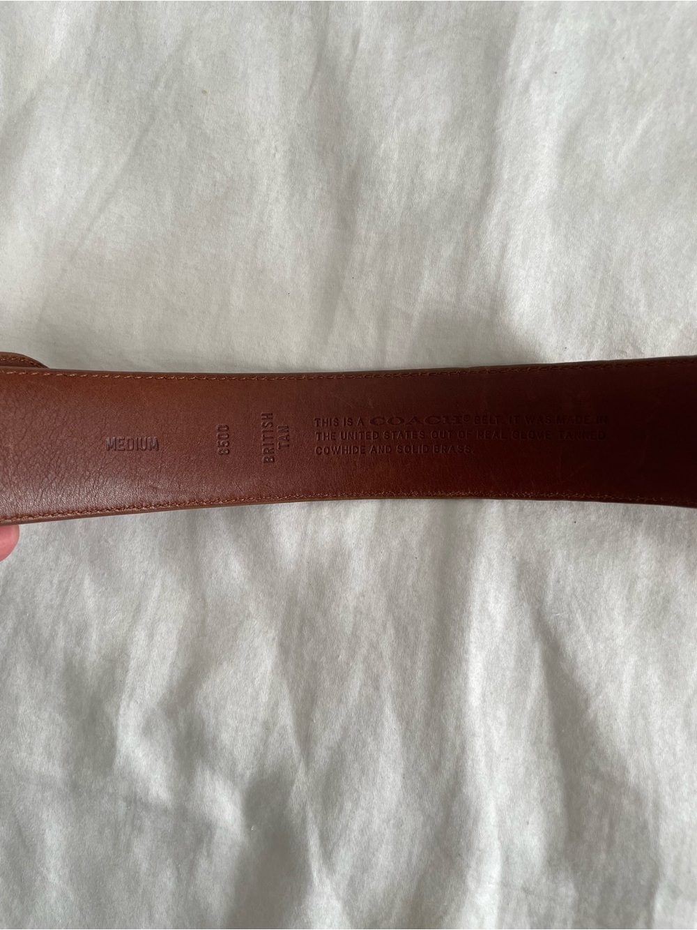 Coach British Tan Leather Belt with Brass Buckle - Picture 5 of 5
